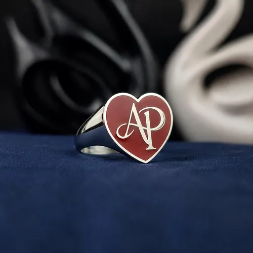 Personalized Heart Signet Ring