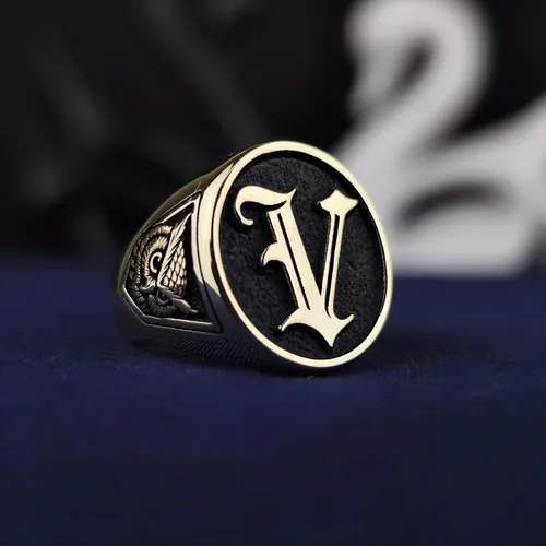 Gothic Initial Signet Ring