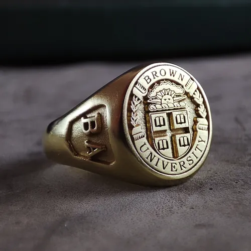 Men's University Ring in Pure Gold Plating