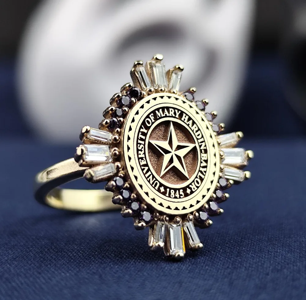 Baguette Stone University Ring