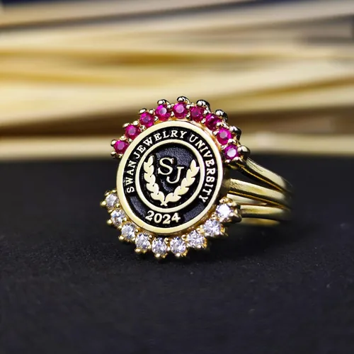 Gold Plated University Ring, Custom