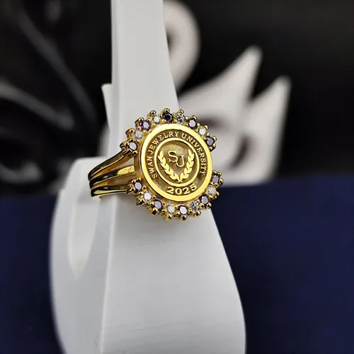 Custom University Ring, Personalized Gold or Silver