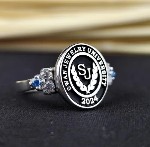 Custom University Ring, Sterling Silver