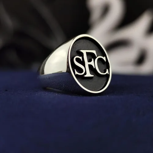Silver Monogram Signet Ring, Custom Initial