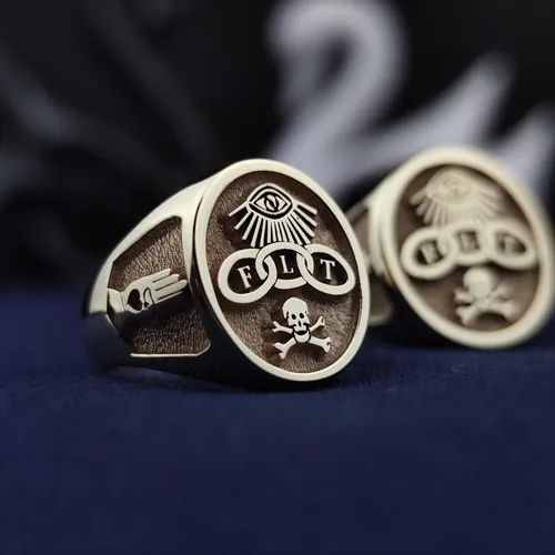 14k Gold Odd Fellows Ring: Handmade Masonic FLT Signet
