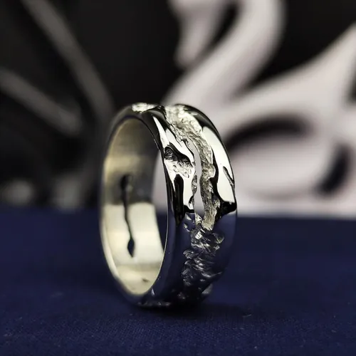 Handmade Organic Textured Wedding Band