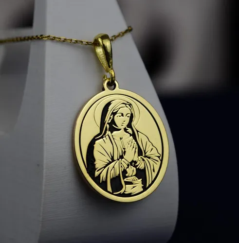 Virgin Mary Necklace: Elegant Gold-Filled Religious Pendant