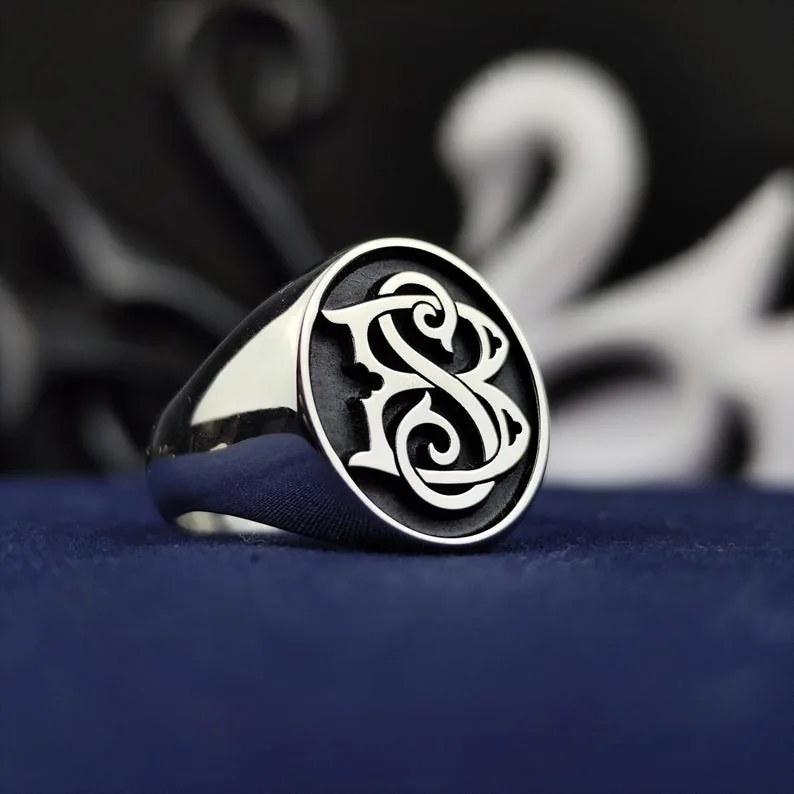 Personalized Initial Signet Ring: Custom Monogram Jewelry
