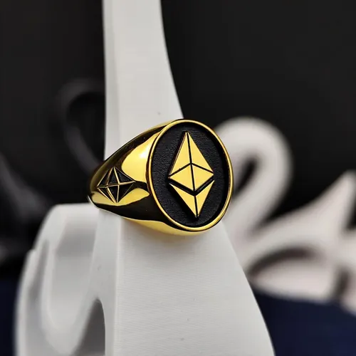 Gold Ethereum Ring: Blockchain Crypto Jewelry