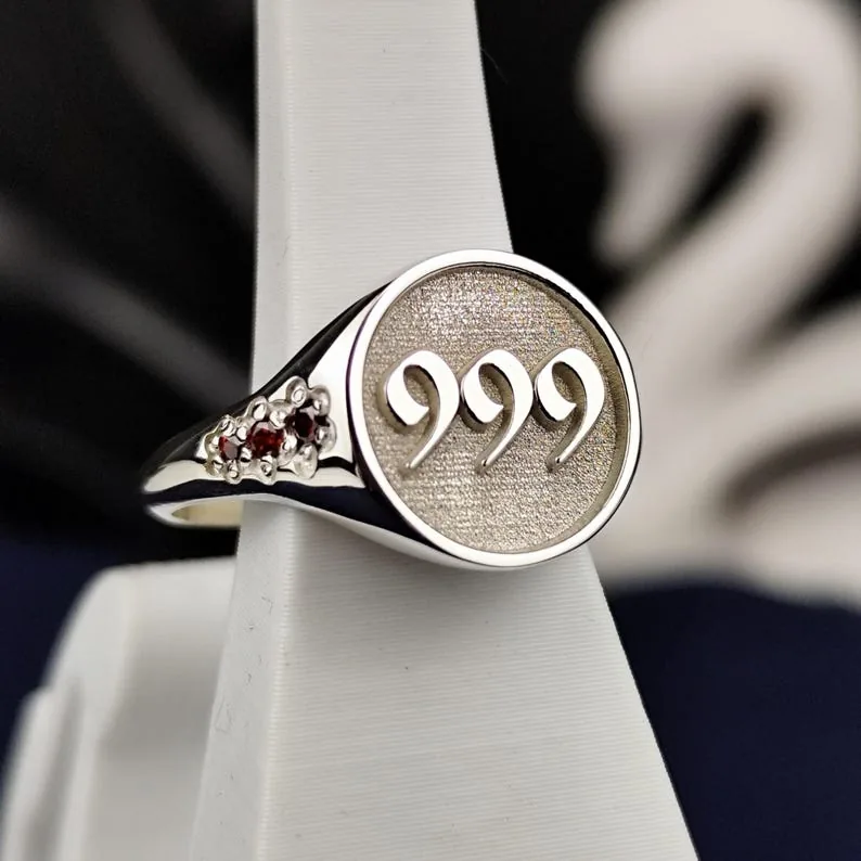 Angel Number Sterling Silver Ring: Custom Numerology Jewelry