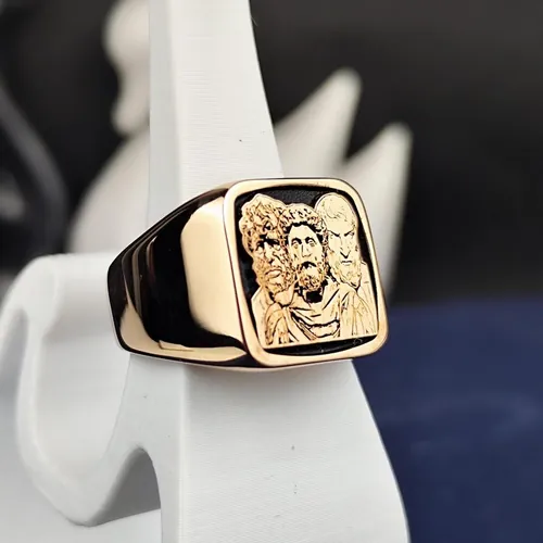 Personalized Engraved Signet Ring, Custom Sterling Silver Jewelry