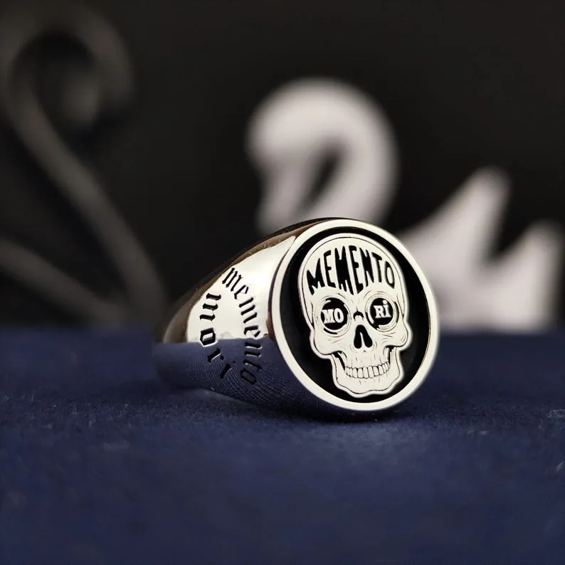 Memento Mori Skull Ring: Personalized Gothic Philosophy Jewelry