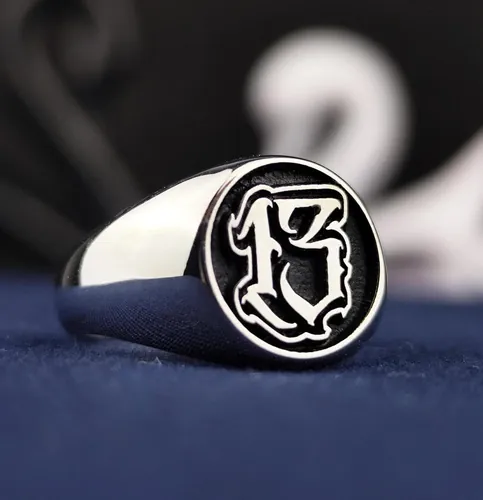 Custom Engraved Signet Ring - Old English Font Personalized Jewelry
