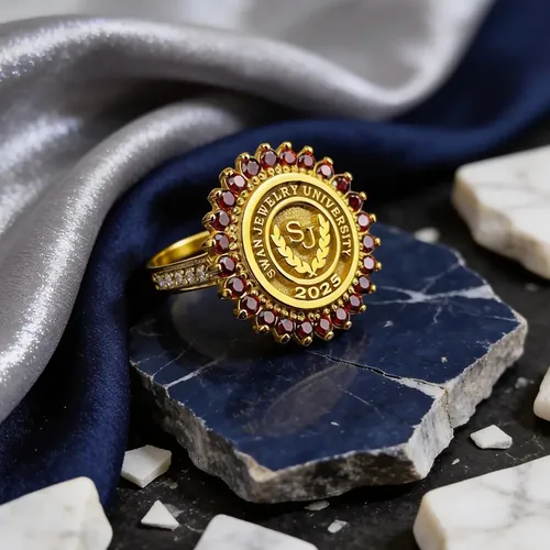 Women’s Round Gold-Plated University Ring