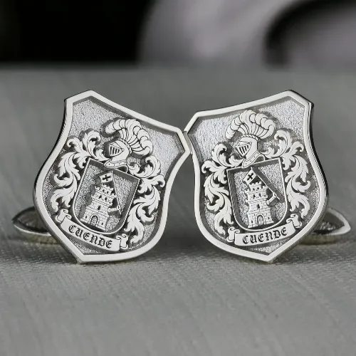 Personalized Heraldic Shield Cufflinks
