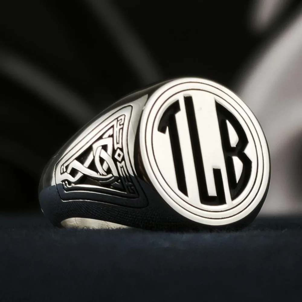 Celtic Knot Monogram Signet Ring