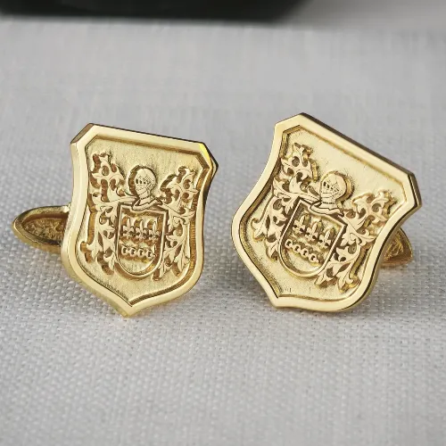 Custom Engraved Coat of Arms Cufflinks